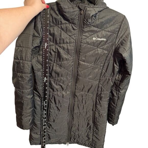 Columbia- Mighty Lite Black Long Line Hooded Puffer Jacket OmniHeat, Size Small - Picture 12 of 16